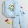 Boys 100% Cotton Tiger Sweatshirt & Jogger Set - Sky Blue