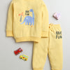 Boys 100% Cotton Dinosaur Sweatshirt & Jogger Set - Yellow