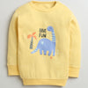Boys 100% Cotton Dinosaur Sweatshirt & Jogger Set - Yellow