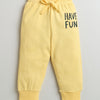 Boys 100% Cotton Dinosaur Sweatshirt & Jogger Set - Yellow