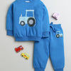 Boys 100% Cotton Truck Sweatshirt & Jogger Set - Royal Blue