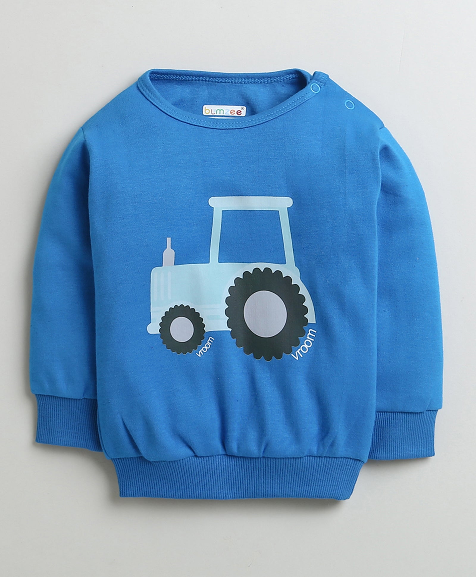 Boys 100% Cotton Truck Sweatshirt & Jogger Set - Royal Blue