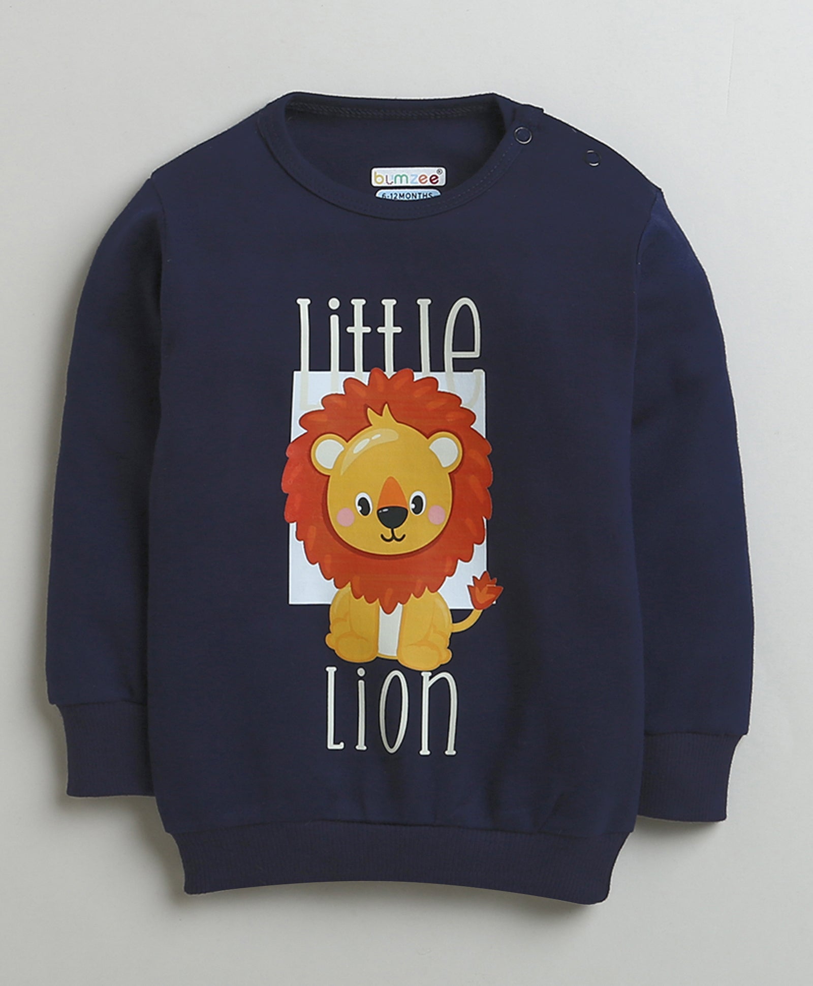 Boys 100% Cotton Little Lion Sweatshirt & Jogger Set - Navy