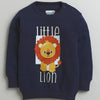 Boys 100% Cotton Little Lion Sweatshirt & Jogger Set - Navy