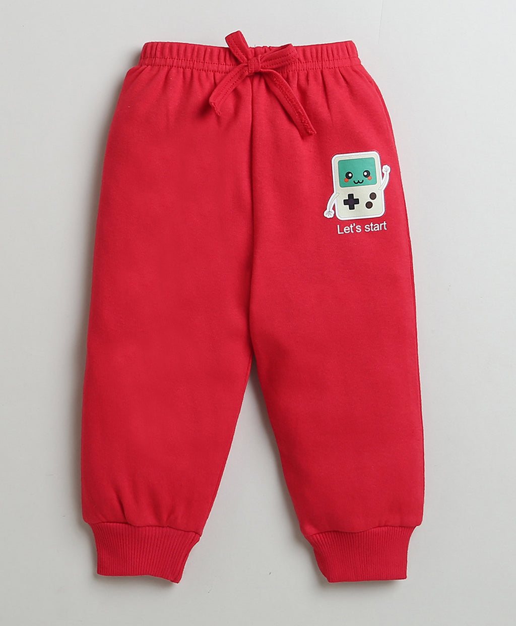 Bumzee Red Graphic Print Sweatshirt & Jogger Set, Full Sleeves, 100% Cotton