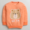 Boys 100% Cotton Bear Face Sweatshirt & Jogger Set - Orange