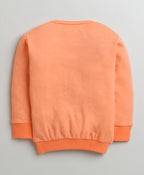 Bumzee Orange Animal Print Sweatshirt & Jogger Set, Full Sleeves, 100% Cotton