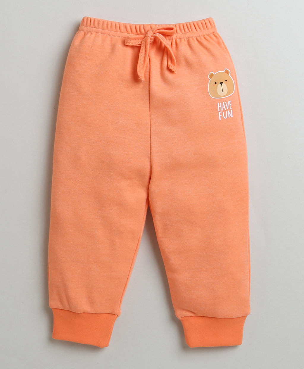 Bumzee Orange Animal Print Sweatshirt & Jogger Set, Full Sleeves, 100% Cotton