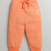 Boys 100% Cotton Bear Face Sweatshirt & Jogger Set - Orange