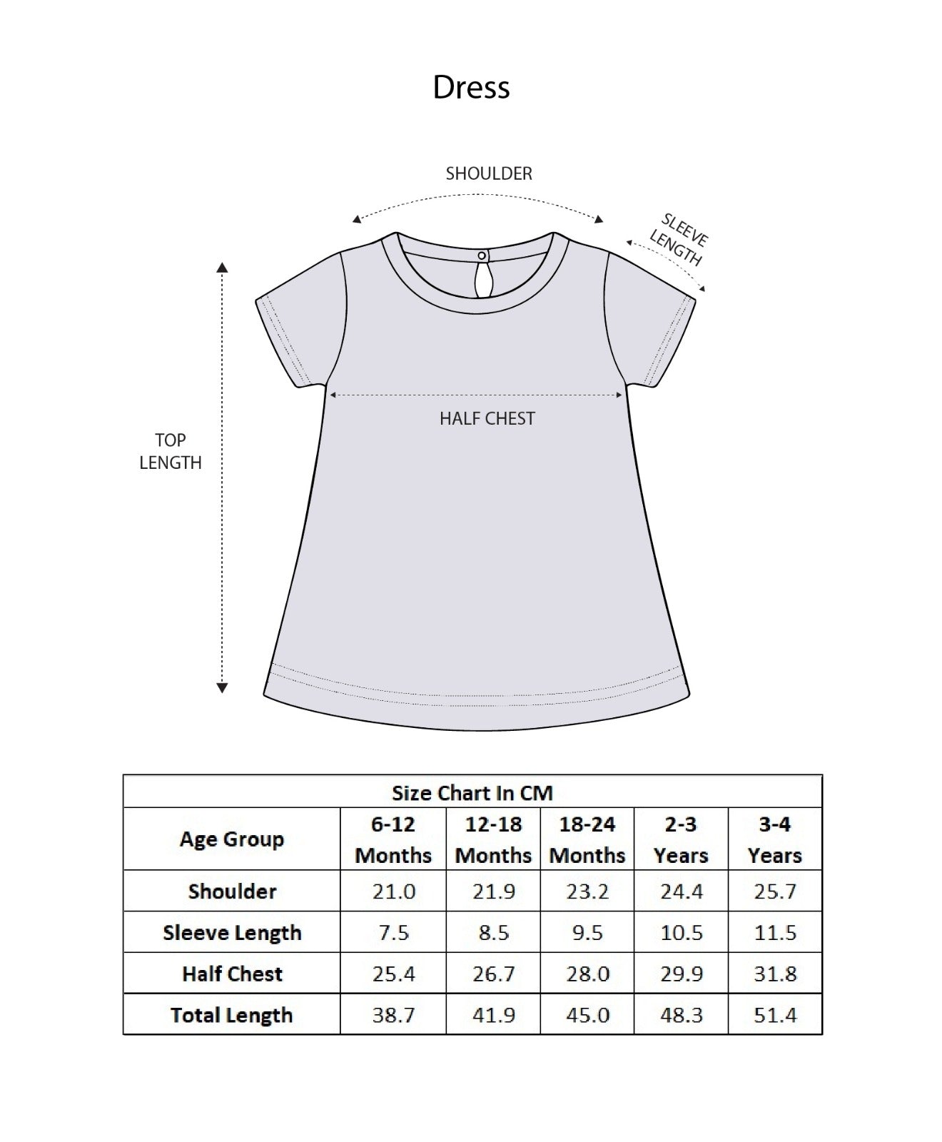 White Girls Cap Sleeves Frock / Dress