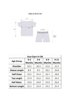 Bumzee Cream Graphic Print Jabla & Short Set, Half Sleeves, 100% Cotton (Style Peb11574)
