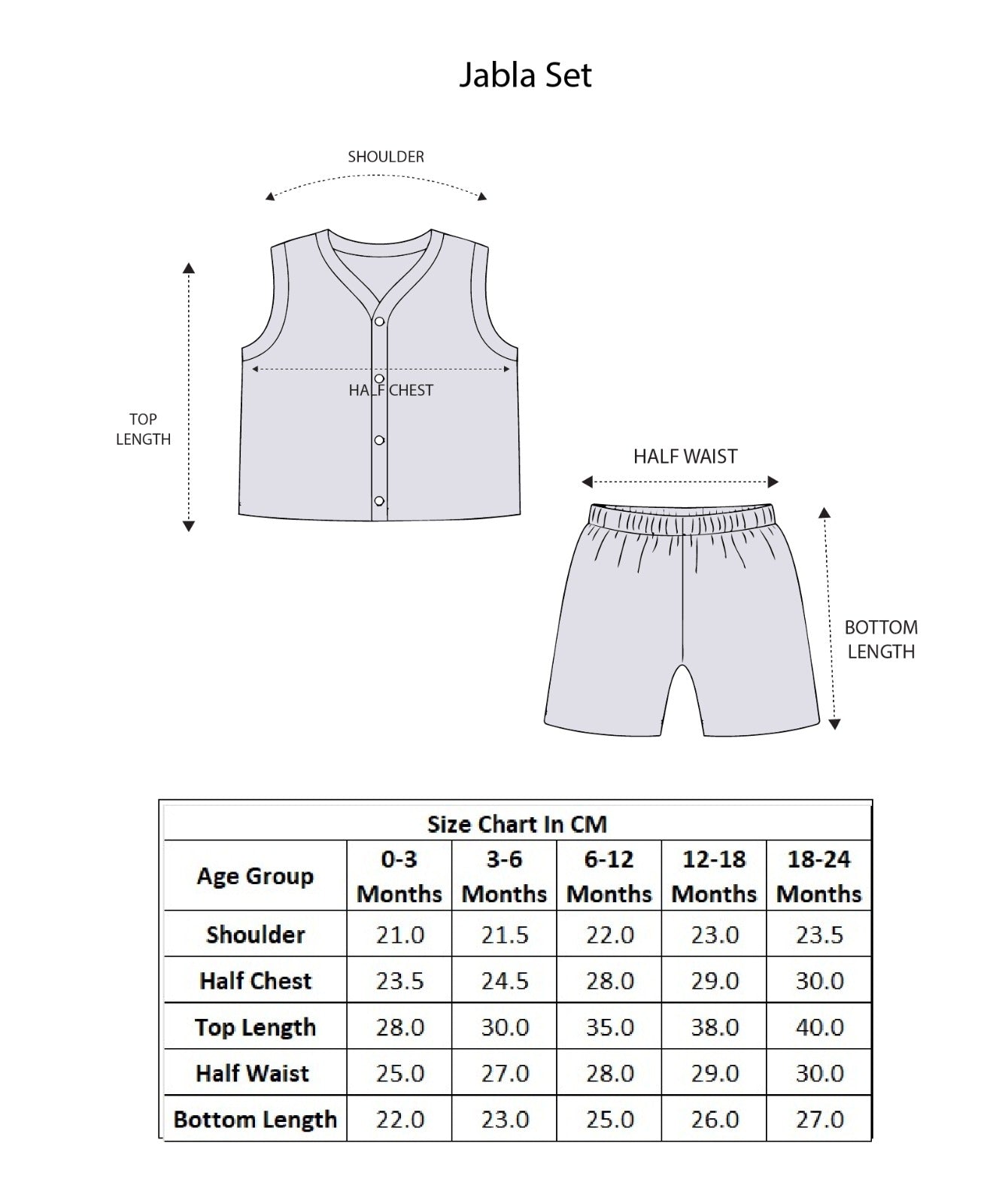 White Baby Girls Sleeveless Pure Cotton Muslin Jabla & Short Set