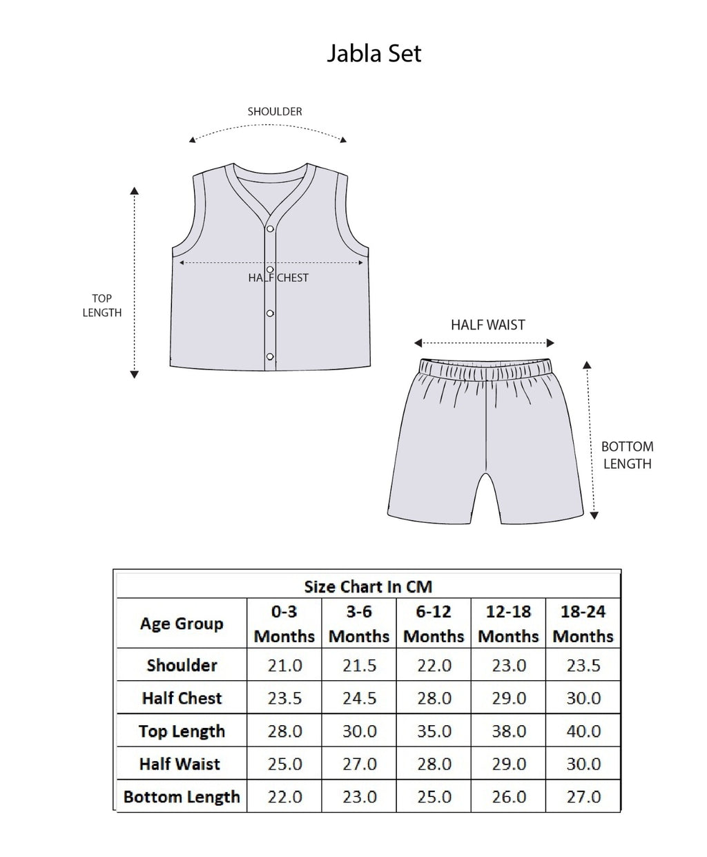 Bumzee White Graphic Print Muslin Jabla & Short Set, Sleeveless, Cotton Muslin (Style Peb11537)