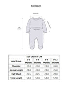 Bumzee White & Blue Embroidered Sleepsuit, Full Sleeves, 100% Cotton