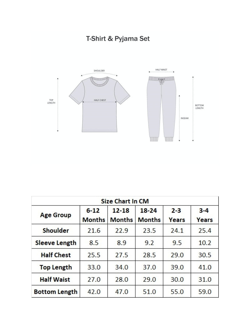 Pink & Navy Girls Half Sleeves Cotton T-Shirt & Pyjama Set