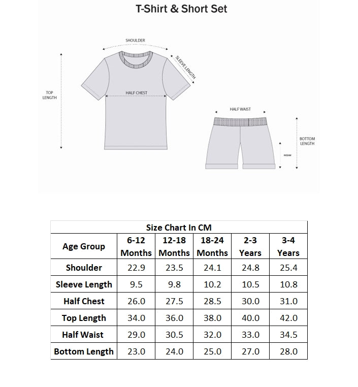 BUMZEE Cream Boys Half Sleeves T-Shirt & Short Set