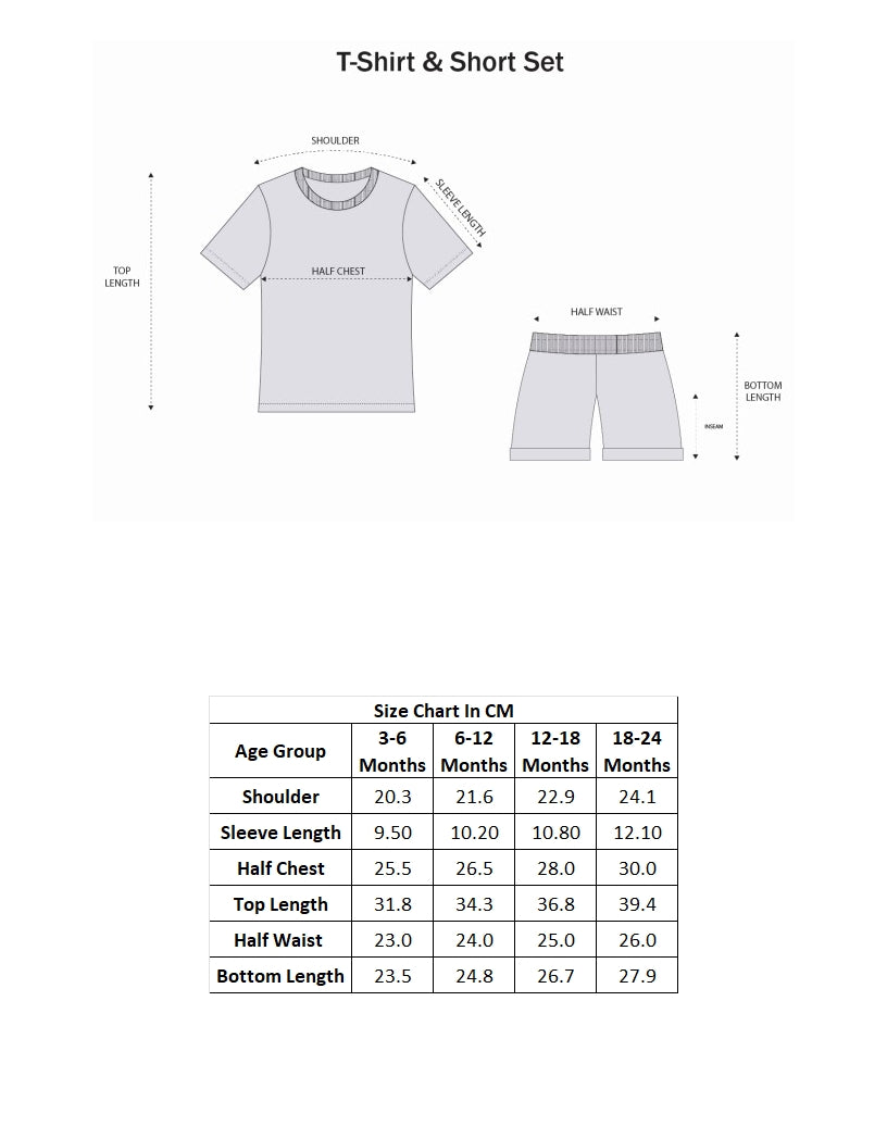 Bumzee Navy & White Animal Print T-Shirt & Short Set, Pack of 2, Half Sleeves
