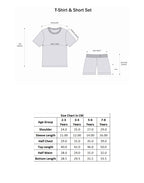 Bumzee Red & Navy Graphic Print T-Shirt & Short Set, Half Sleeves, 100% Cotton