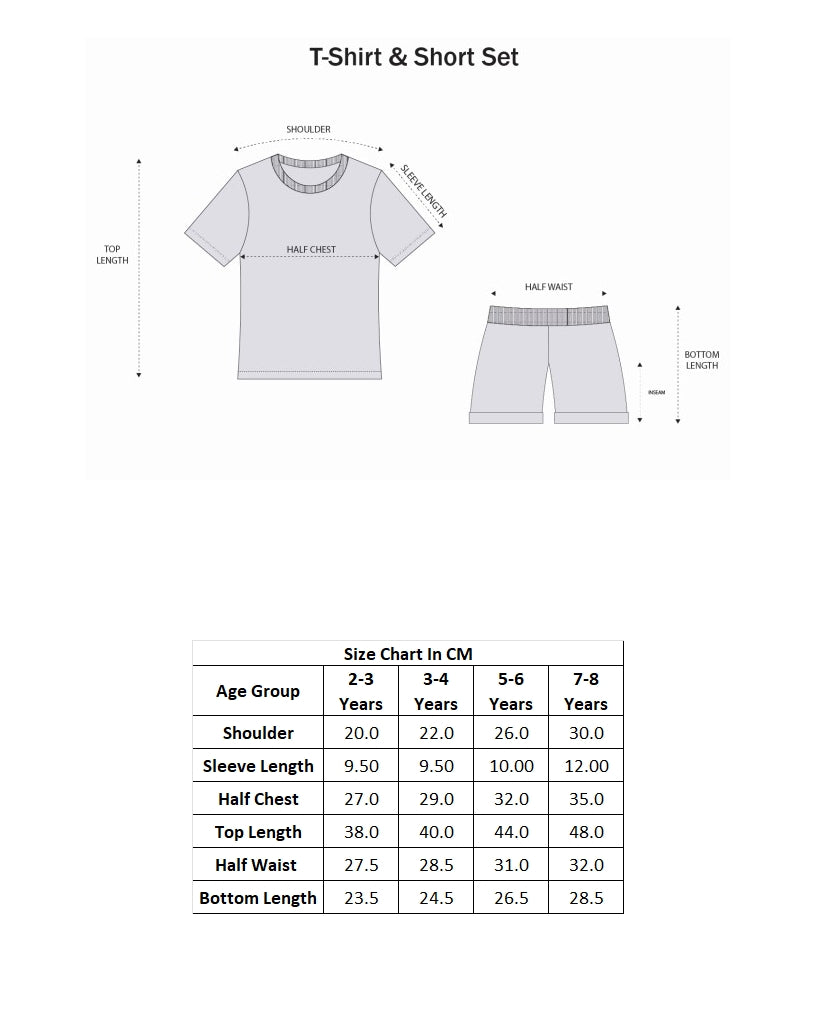 Bumzee Peach Graphic Print T-Shirt & Short Set, Half Sleeves, 100% Cotton (Style Peb11340)