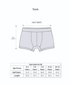 Bumzee Grey & Yellow Trunks, Pack of 3, Compact Cotton
