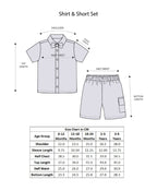 Bumzee White Woven Shirt & Short Set, Half Sleeves, 100% Cotton