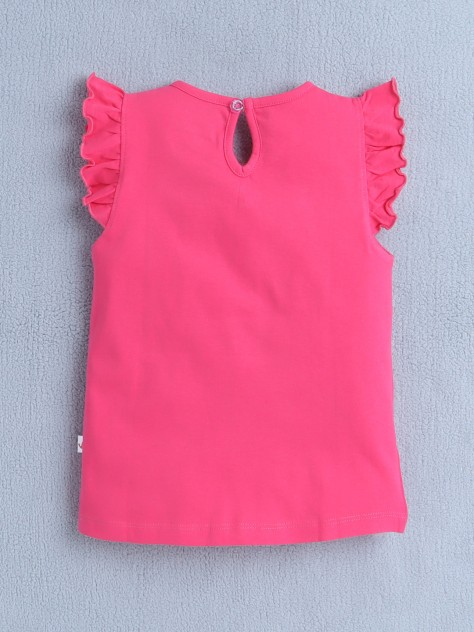 BUMZEE Peach & Pink Girls Sleeveless T-Shirt Pack Of 2