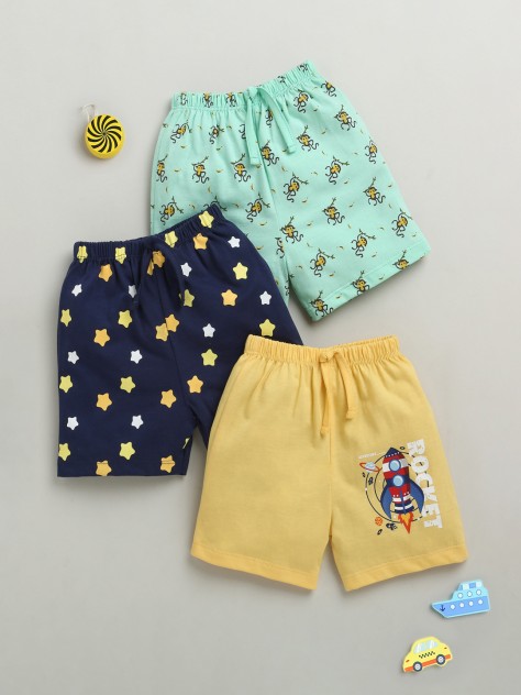BUMZEE Yellow & Navy Boys Shorts Pack Of 2