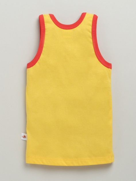 BUMZEE Boys Sleeveless Vest Red & Yellow Pack of 3