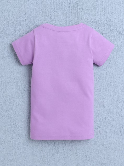 BUMZEE Lavender & Multi Girls Half Sleeves T-Shirt Pack Of 2