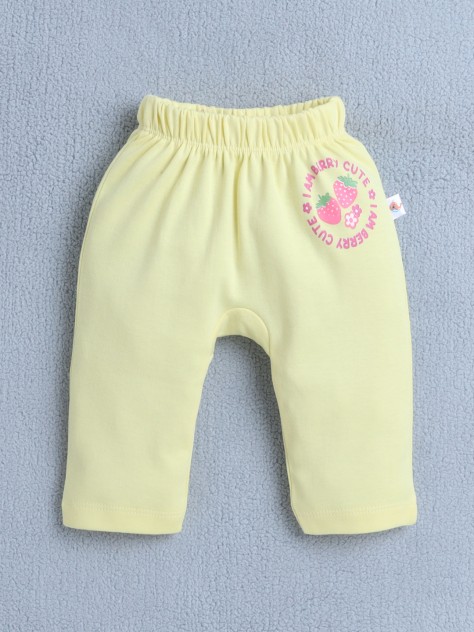 BUMZEE White & Yellow Baby Girls Diaper Pants / Leggings / Pyjamas Pack Of 2