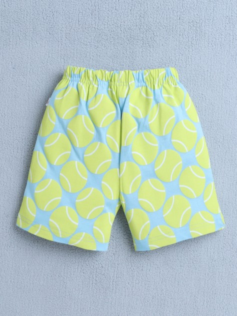 BUMZEE Yellow & Sky Blue Boys Half Sleeves T-Shirt & Short Set