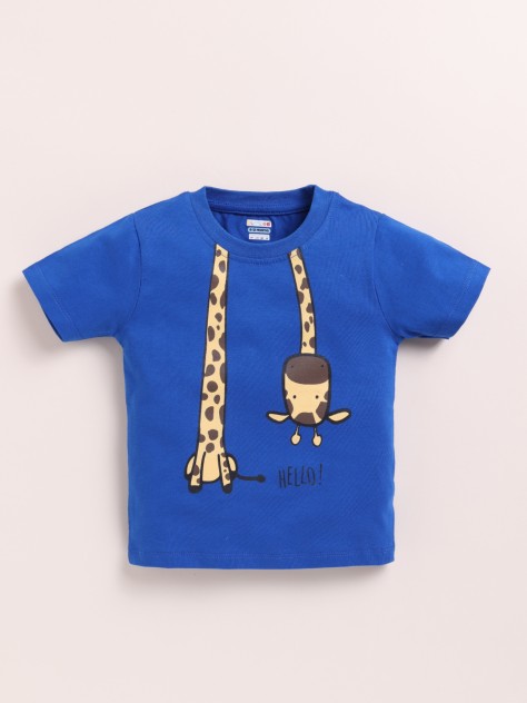 BUMZEE Royal Blue & Orange Boys Half Sleeves T-Shirt & Short Set