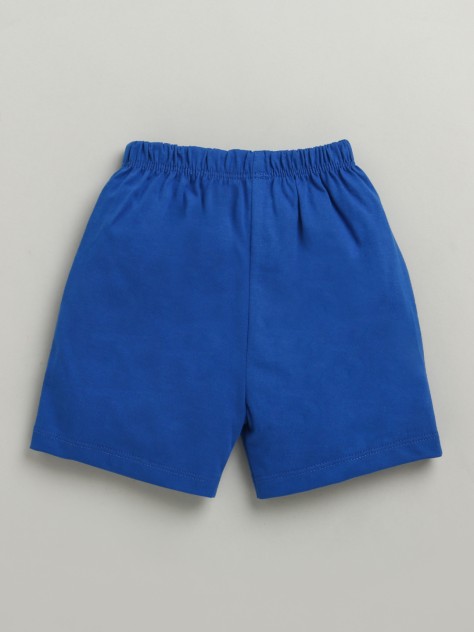 BUMZEE White & Royal Blue Boys Half Sleeves T-Shirt & Short Set