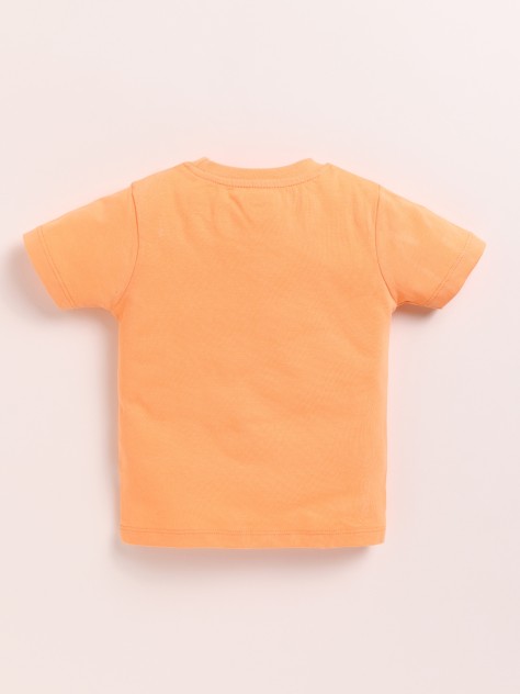 BUMZEE Orange & Mint Green Boys Half Sleeves T-Shirt & Short Set