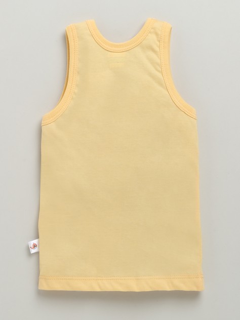 BUMZEE Boys Sleeveless Vest Yellow & Coral Pack of 3