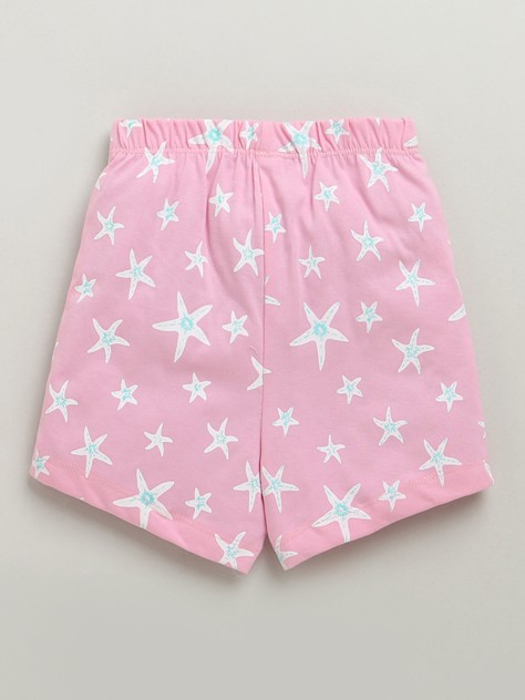 BUMZEE Navy & Pink Girls Shorts Pack Of 3