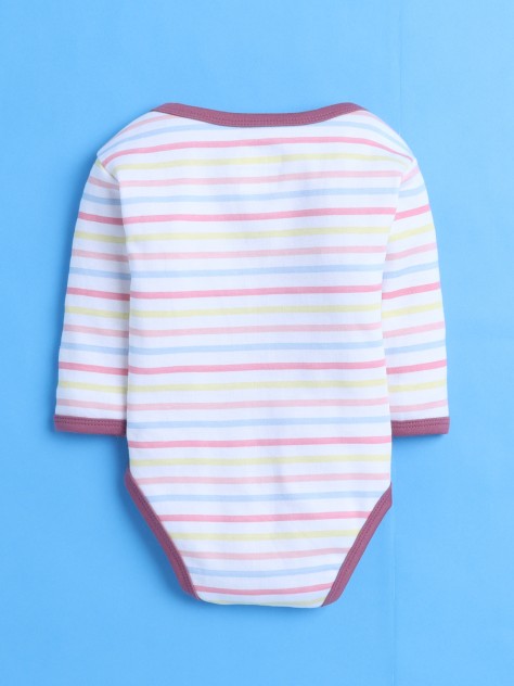 BUMZEE Mauve & Pink Baby Girls Full Sleeves Cotton Bodysuit - Onesies Pack Of 3