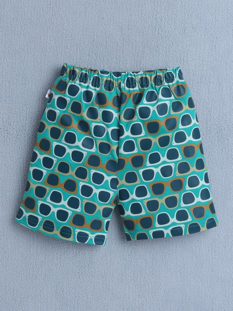 BUMZEE Blue & Green Boys Half Sleeves T-Shirt & Short Set