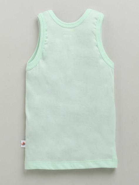 BUMZEE Boys Sleeveless Vest Beige & Green Pack of 3