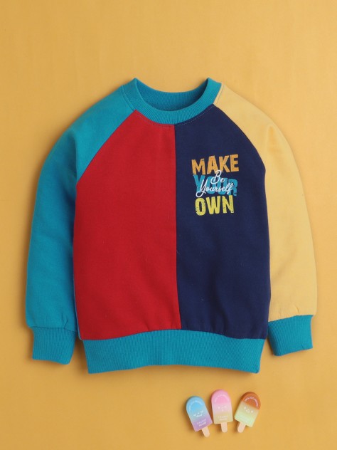 BUMZEE Multi Boys Full Sleeves Cotton Sweatshirt