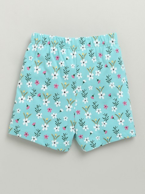BUMZEE Mint & Yellow Girls Cap Sleeves T-Shirt & Short Set