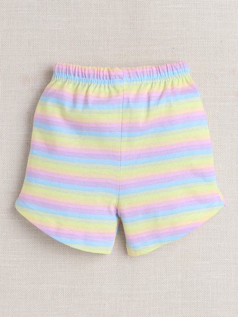 BUMZEE Blue & Multi Girls Shorts Pack Of 2