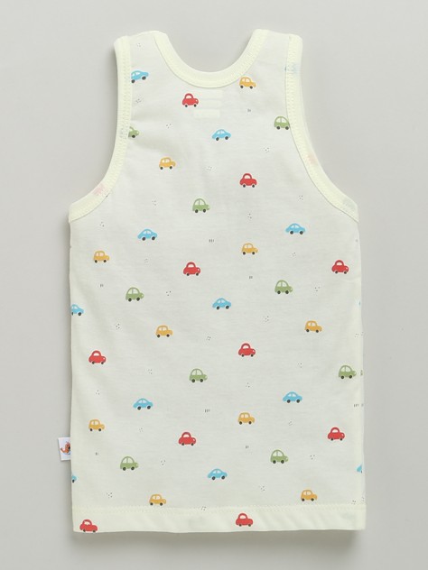 BUMZEE Boys Sleeveless Vest Yellow & Aqua Pack of 3