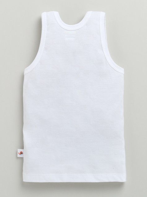BUMZEE Boys Sleeveless Vest White Pack of 3