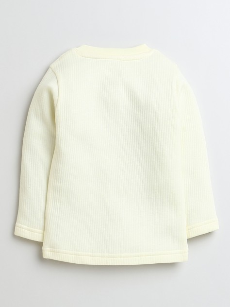 BUMZEE Yellow & Mauve Girls Full Sleeves Cotton Thermal Jablas Pack Of 2
