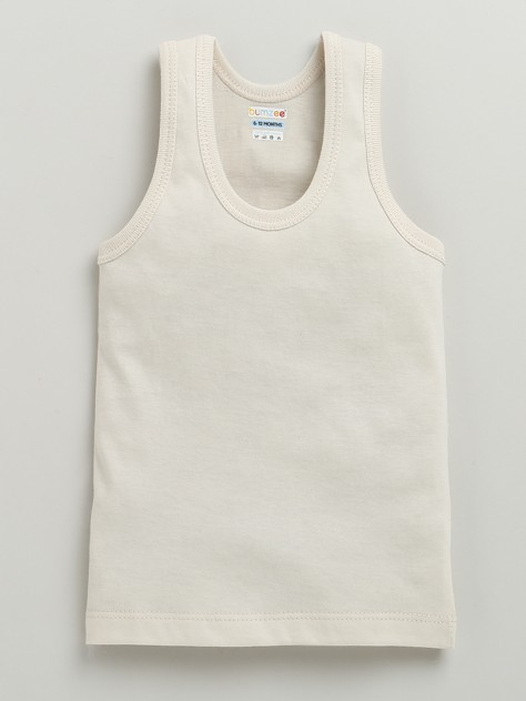 BUMZEE Boys Sleeveless Vest Beige & Sky Blue Pack of 3
