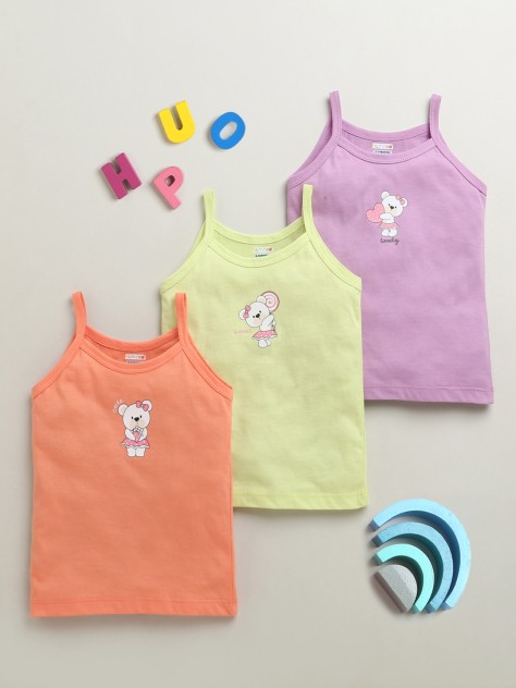 BUMZEE Peach & Lavender Girls Cotton Slips Pack of 3