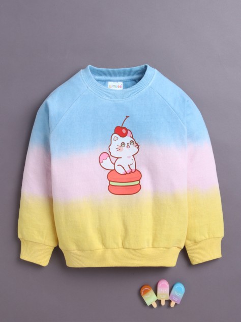 BUMZEE Multi Girls Full Sleeves Cotton Sweatshirt