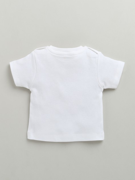 BUMZEE Pink & White Baby Girls Half Sleeves Dungaree Set