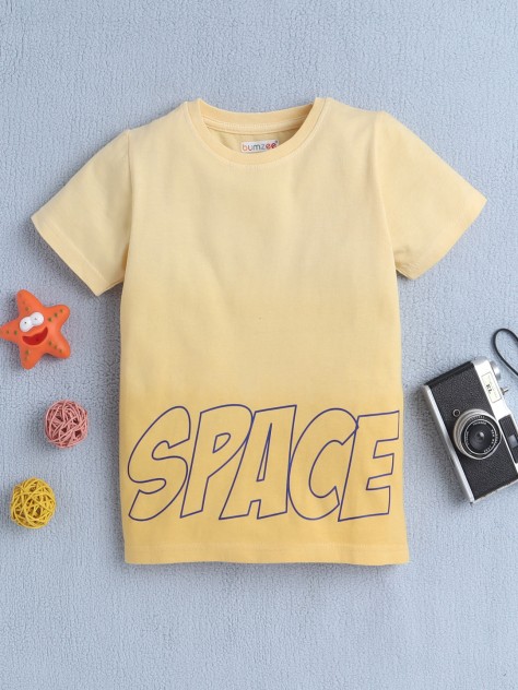 BUMZEE Yellow Boys Half Sleeves T-Shirt
